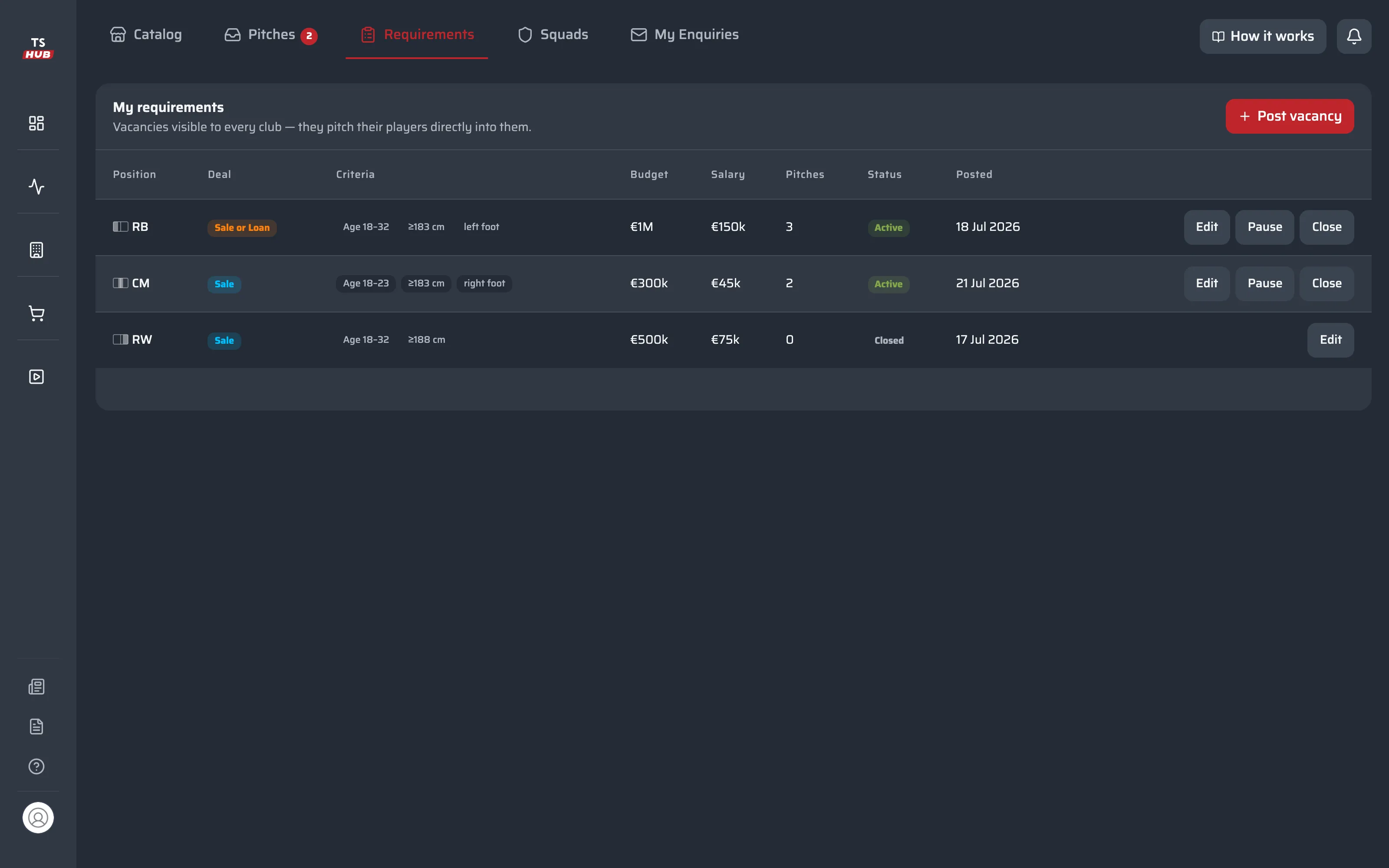 Players Marketplace: A private transfer market for clubs and agencies.