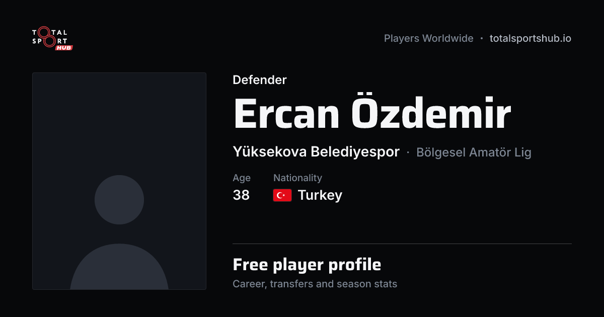 Share card: Ercan Özdemir — Defender, Yüksekova Belediyespor