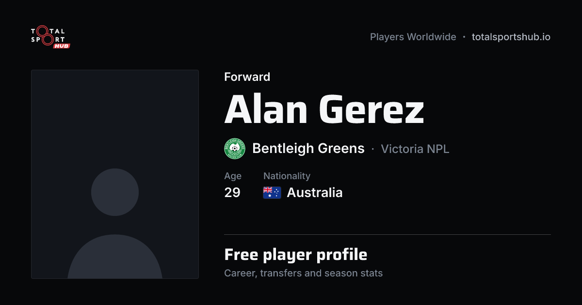 Share card: Alan Gerez — Forward, Bentleigh Greens