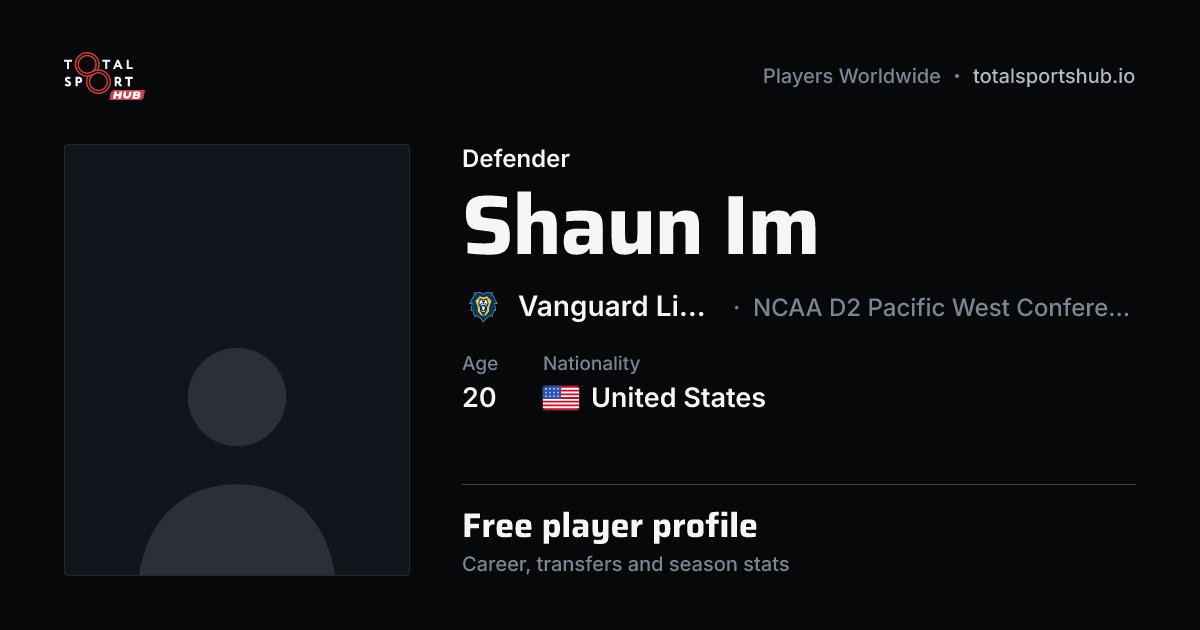 Share card: Shaun Im — Defender, Vanguard Lions