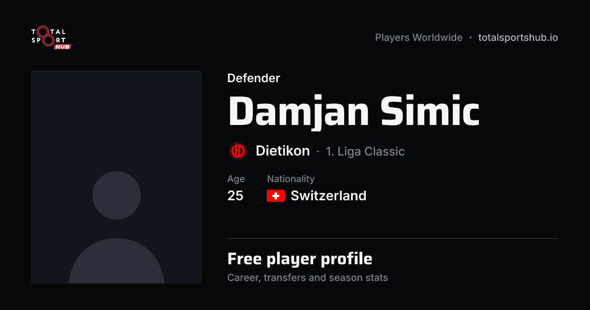 Share card: Damjan Simic — Defender, Dietikon