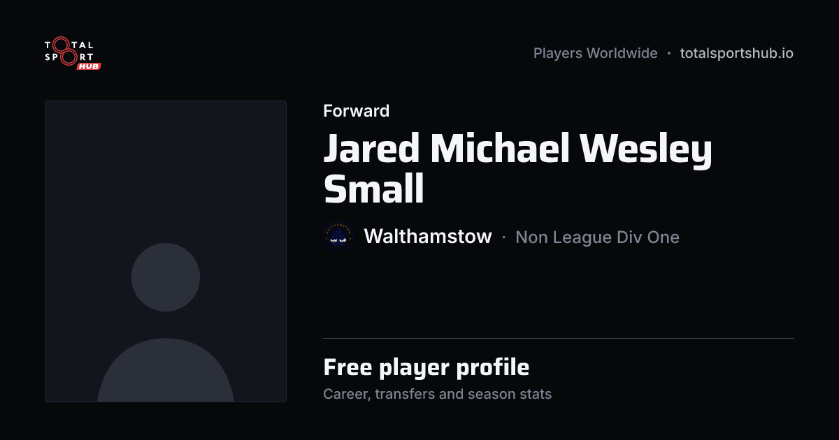 Share card: Jared Michael Wesley Small — Forward, Walthamstow
