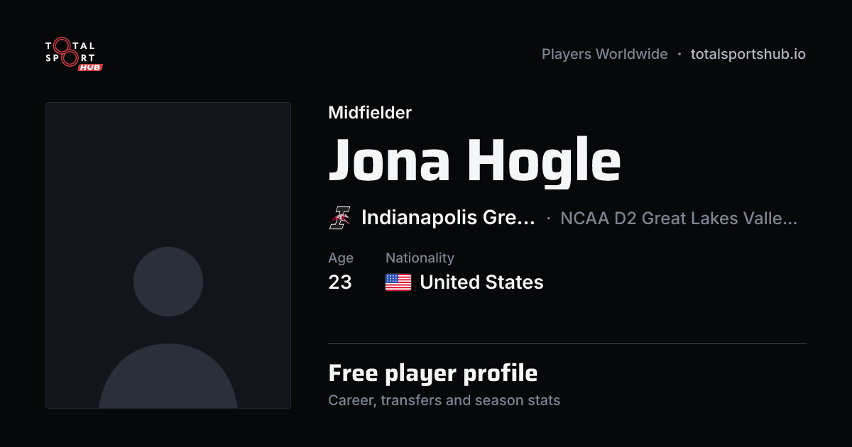 Share card: Jona Hogle — Midfielder, Indianapolis Greyhounds