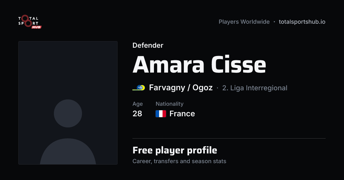Share card: Amara Cisse — Defender, Farvagny / Ogoz