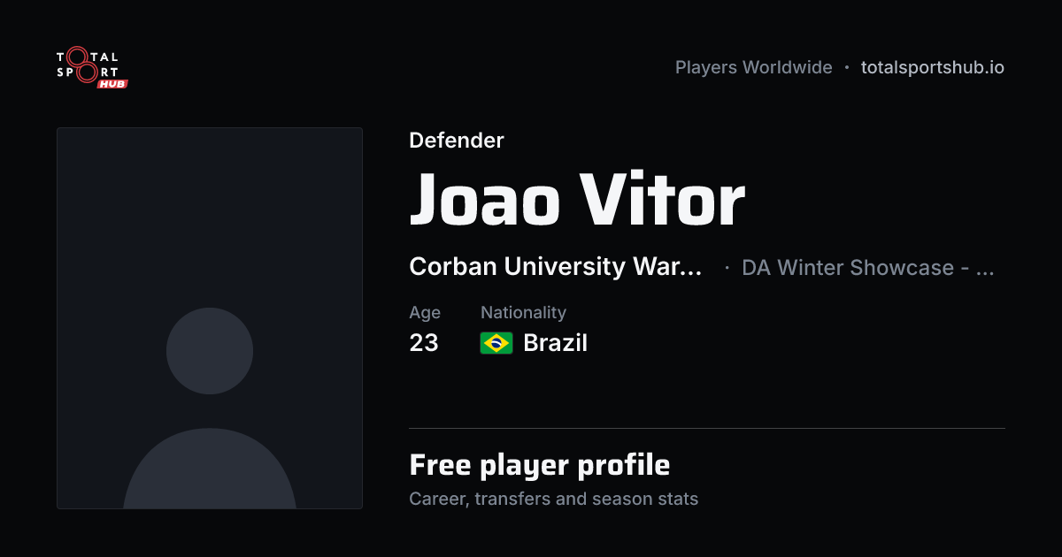 Share card: Joao Vitor — Defender, Corban University Warriors
