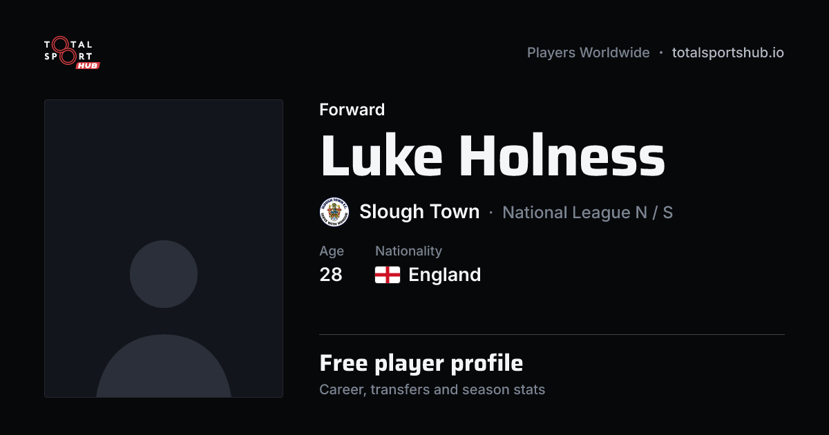 Share card: Luke Holness — Forward, Slough Town