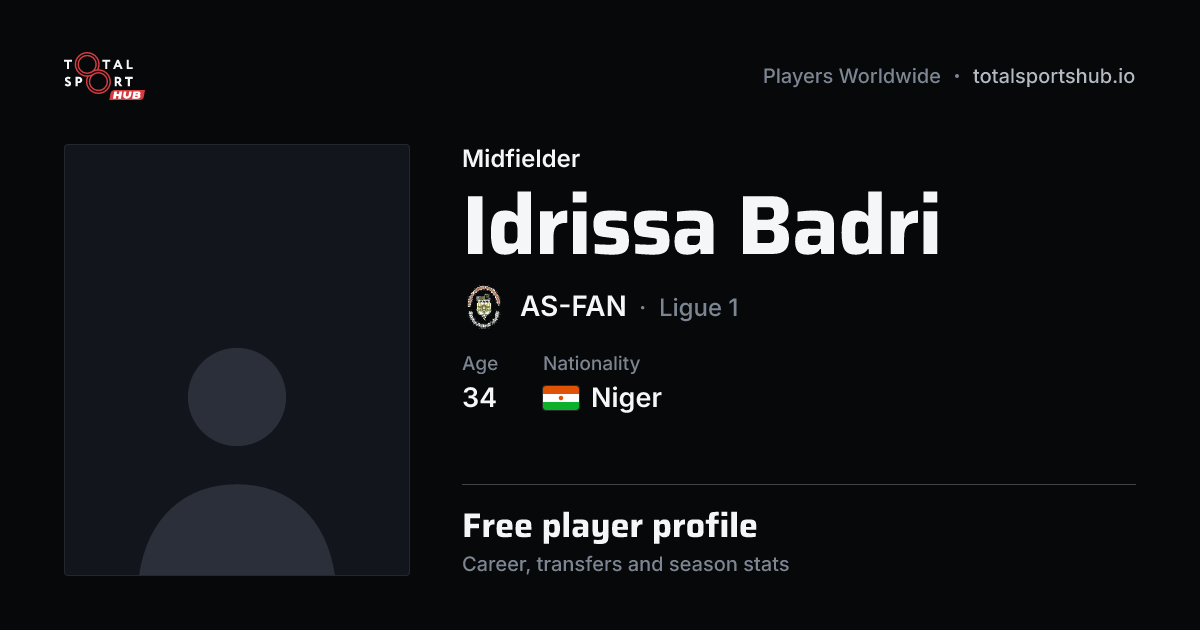 Share card: Idrissa Badri — Midfielder, AS-FAN
