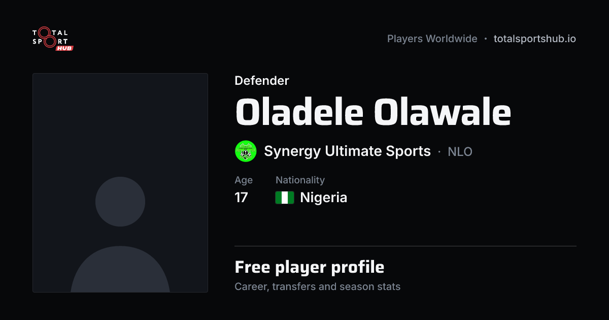 Share card: Oladele Olawale — Defender, Synergy Ultimate Sports