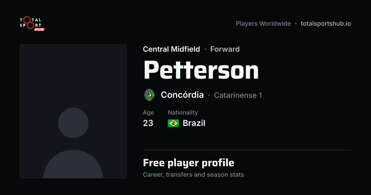 Share card: Petterson — Central Midfield, Concórdia
