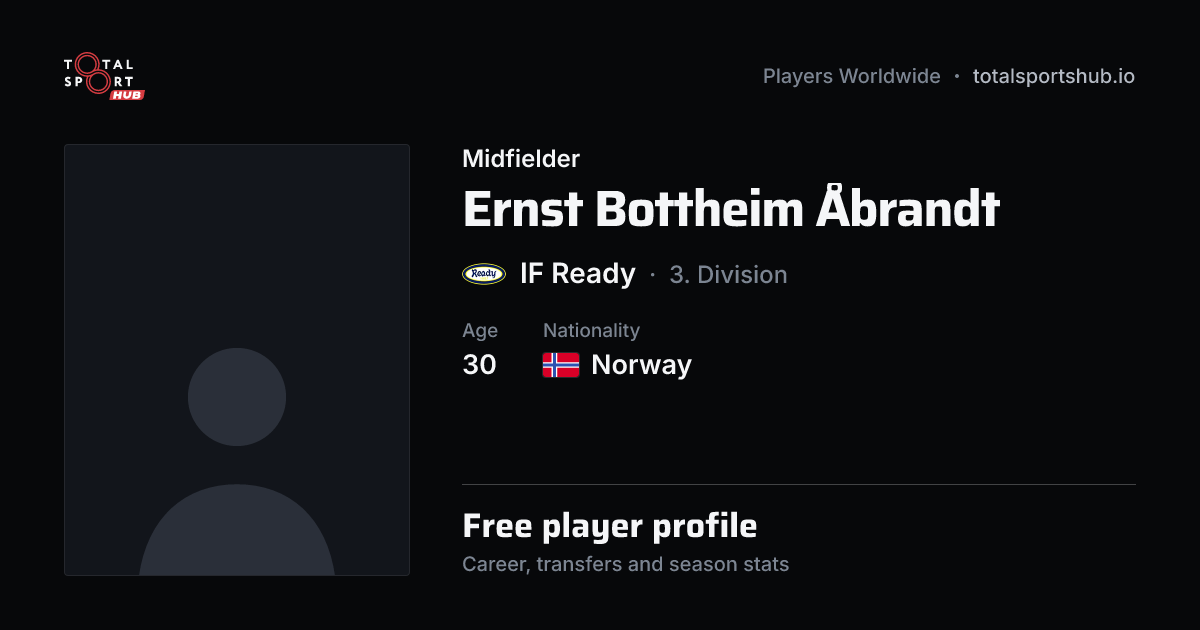 Share card: Ernst Bottheim Åbrandt — Midfielder, IF Ready