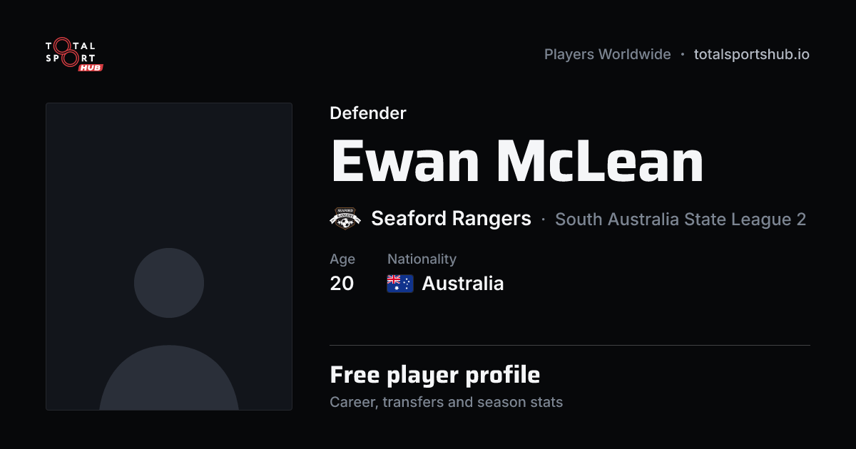 Share card: Ewan McLean — Defender, Seaford Rangers