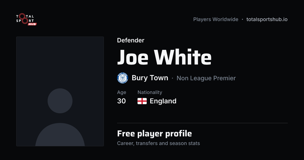 Share card: Joe White — Defender, Bury Town