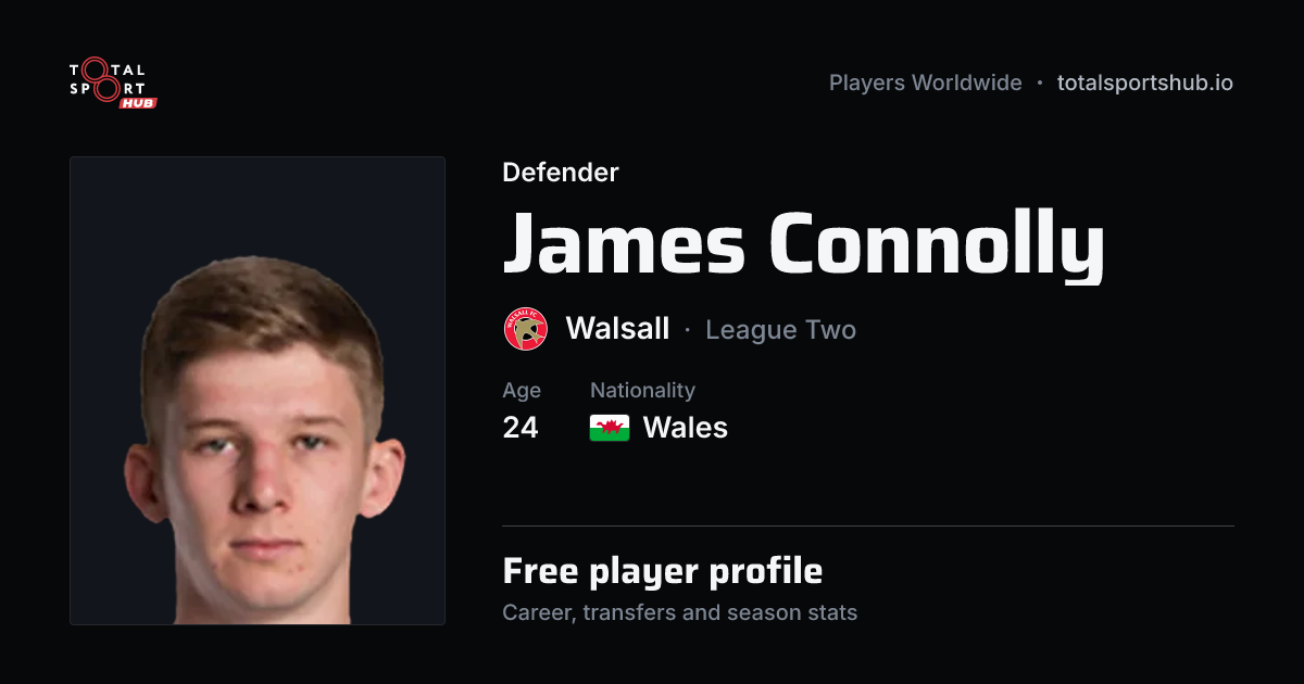 Share card: James Connolly — Defender, Walsall