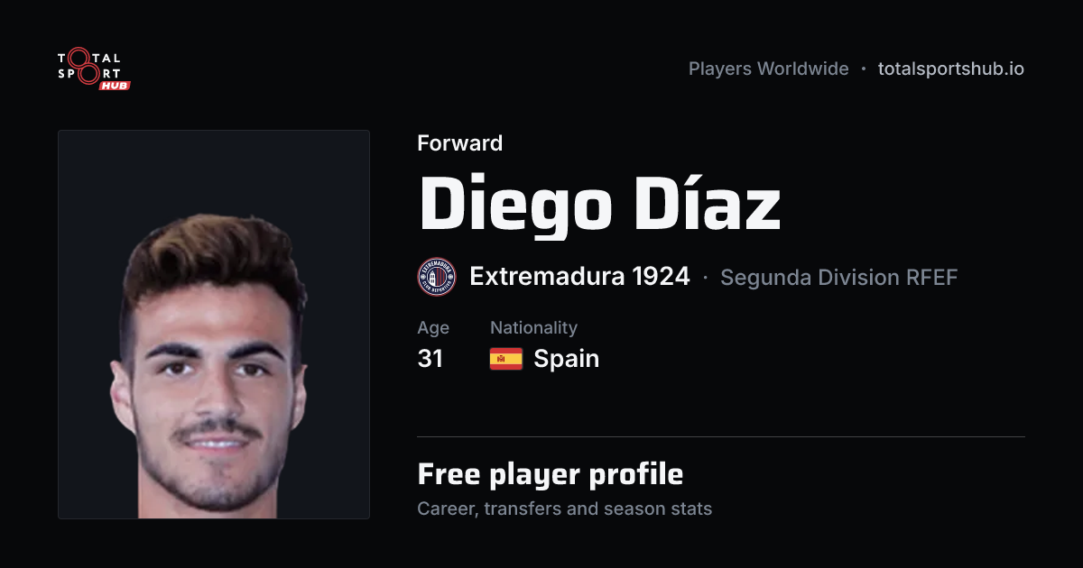 Share card: Diego Díaz — Forward, Extremadura 1924
