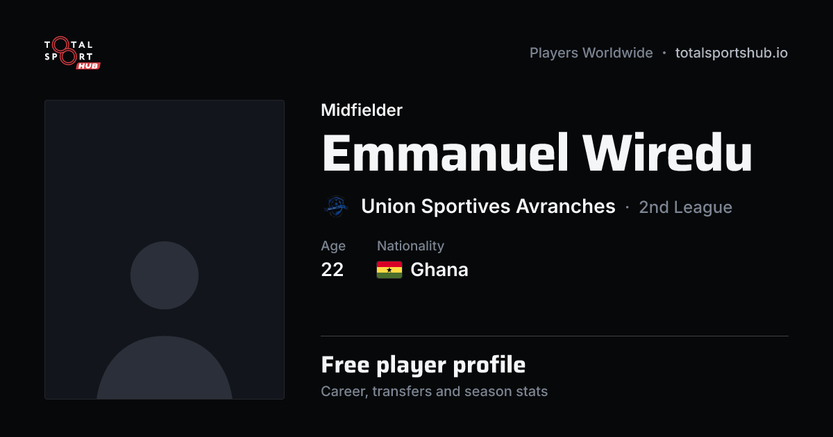 Share card: Emmanuel Wiredu — Midfielder, Union Sportives Avranches