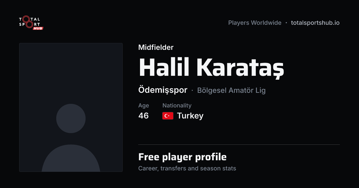 Share card: Halil Karataş — Midfielder, Ödemişspor