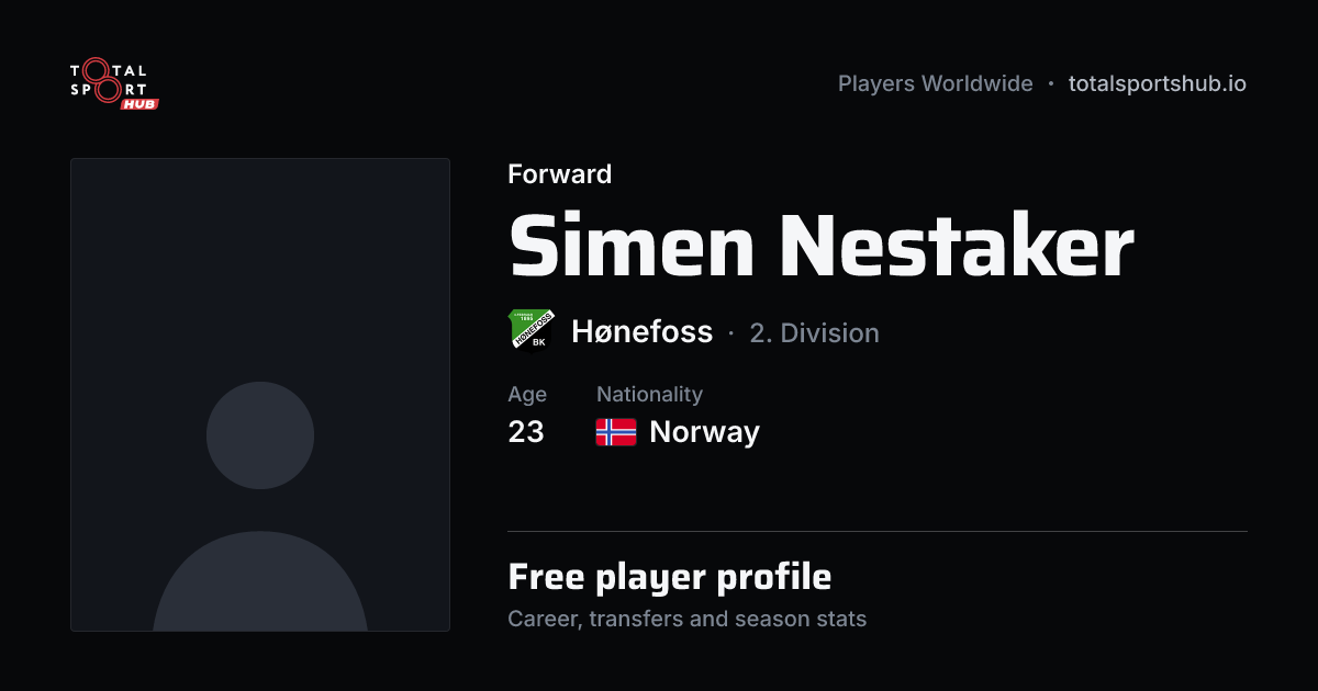 Share card: Simen Nestaker — Forward, Hønefoss