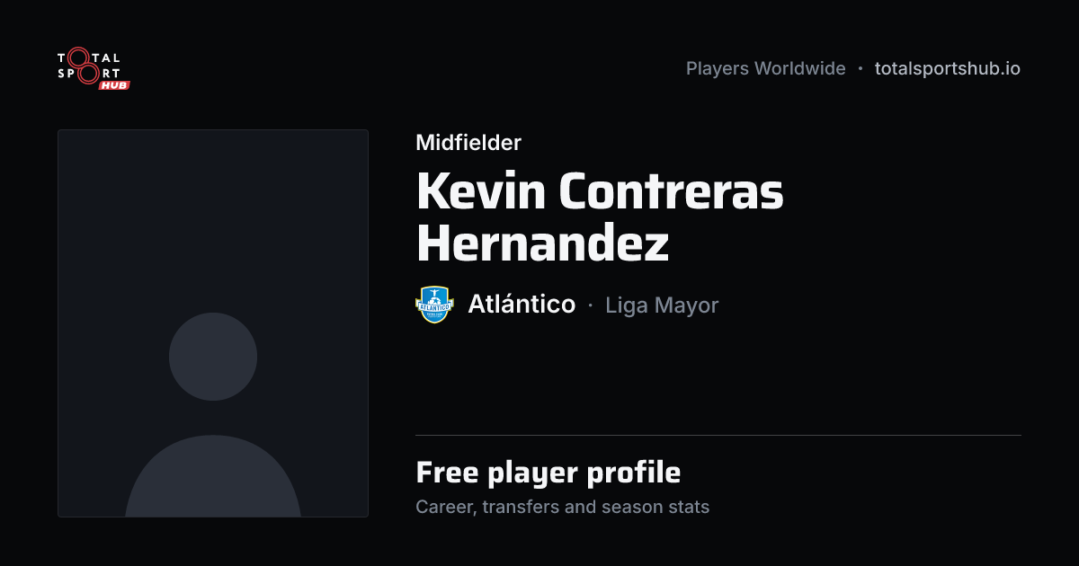 Share card: Kevin Contreras Hernandez — Midfielder, Atlántico