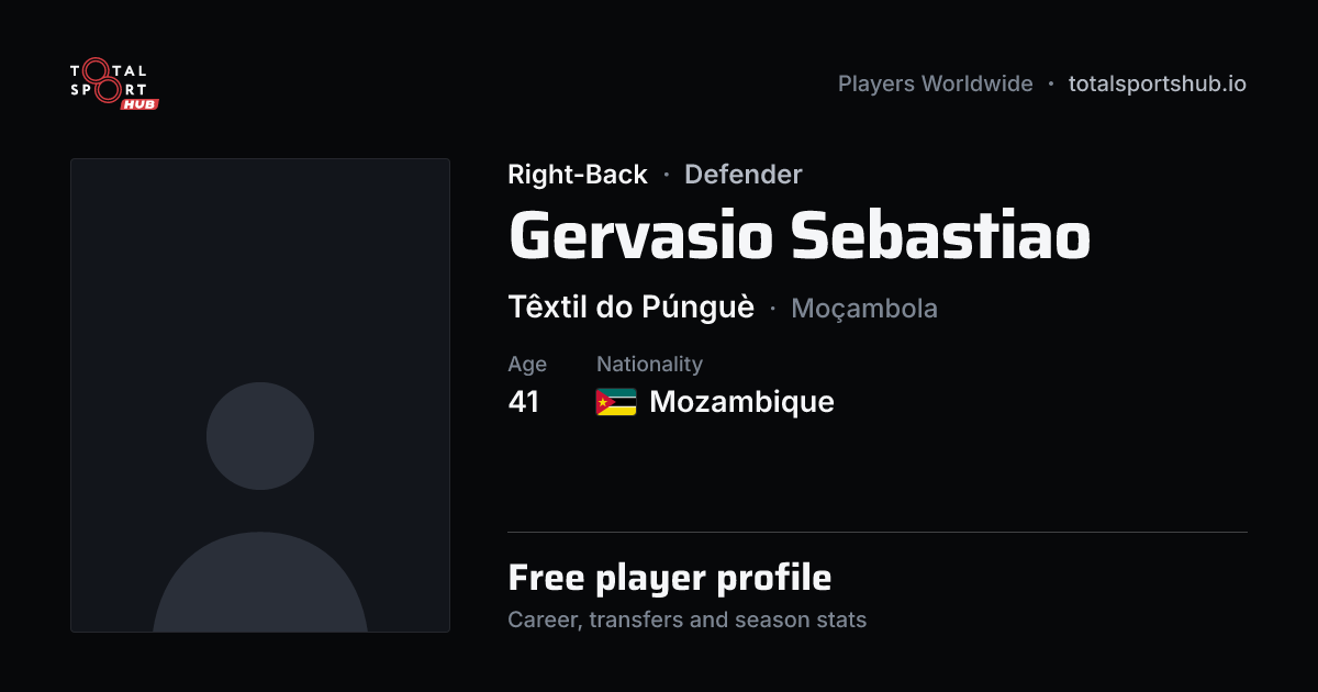 Share card: Gervasio Sebastiao — Right-Back, Têxtil do Púnguè