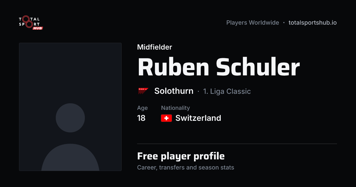 Share card: Ruben Schuler — Midfielder, Solothurn