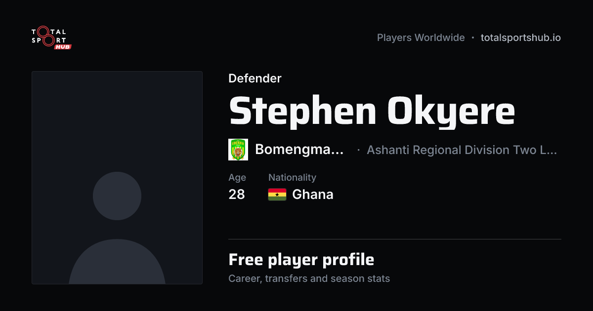 Share card: Stephen Okyere — Defender, Bomengman FC