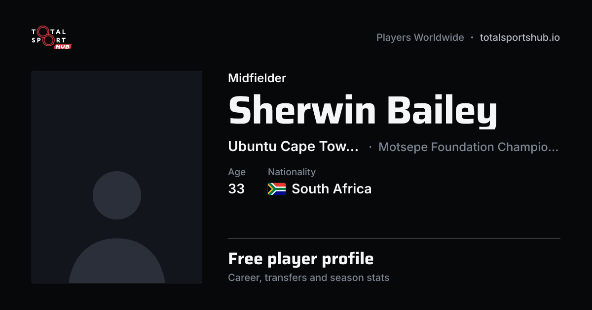 Share card: Sherwin Bailey — Midfielder, Ubuntu Cape Town FC