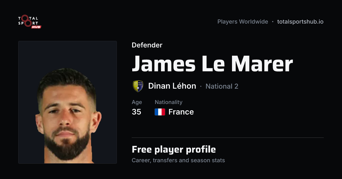 Share card: James Le Marer — Defender, Dinan Léhon