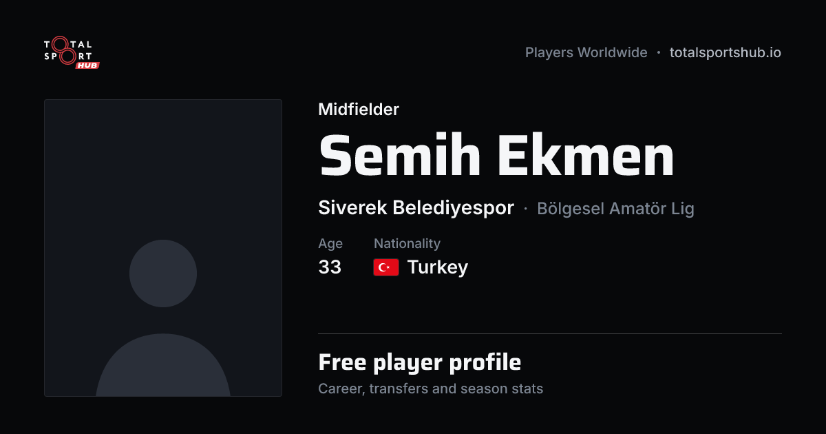 Share card: Semih Ekmen — Midfielder, Siverek Belediyespor