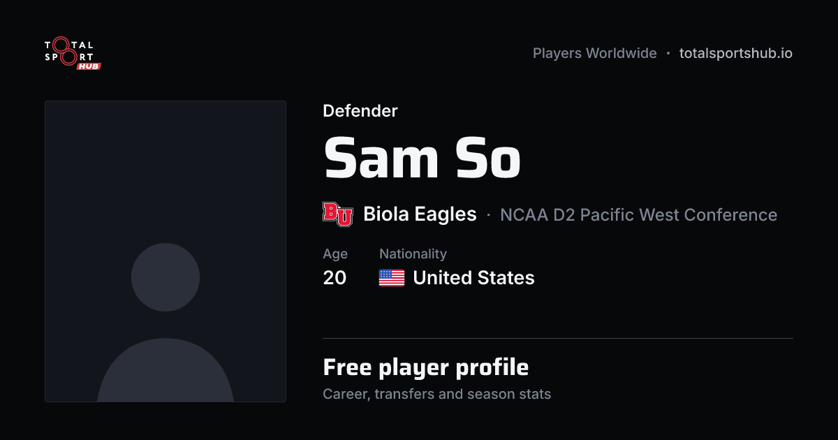 Share card: Sam So — Defender, Biola Eagles