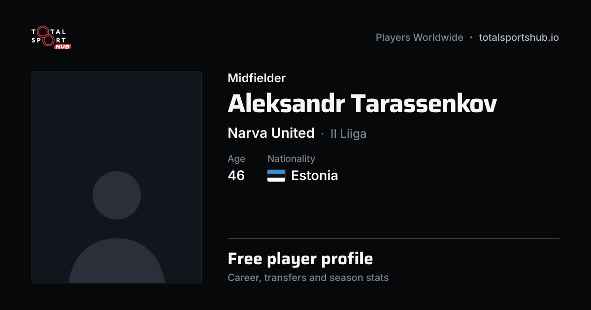 Share card: Aleksandr Tarassenkov — Midfielder, Narva United