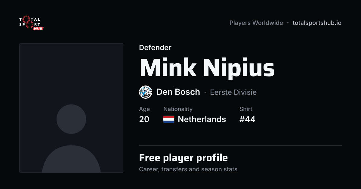 Share card: Mink Nipius — Defender, Den Bosch
