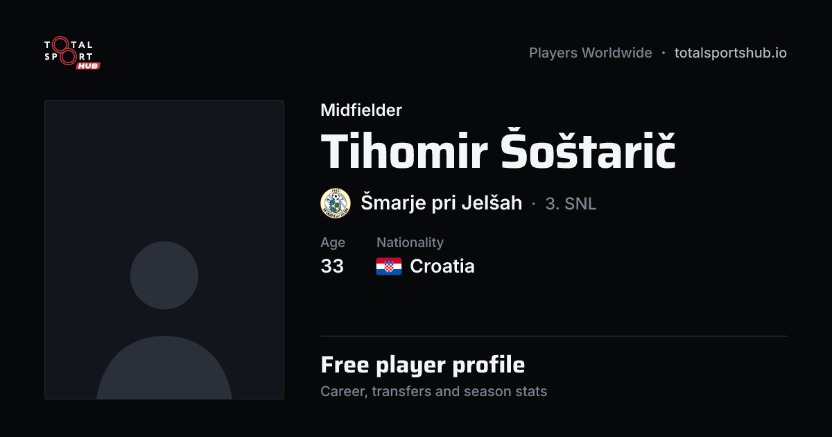 Share card: Tihomir Šoštarič — Midfielder, Šmarje pri Jelšah