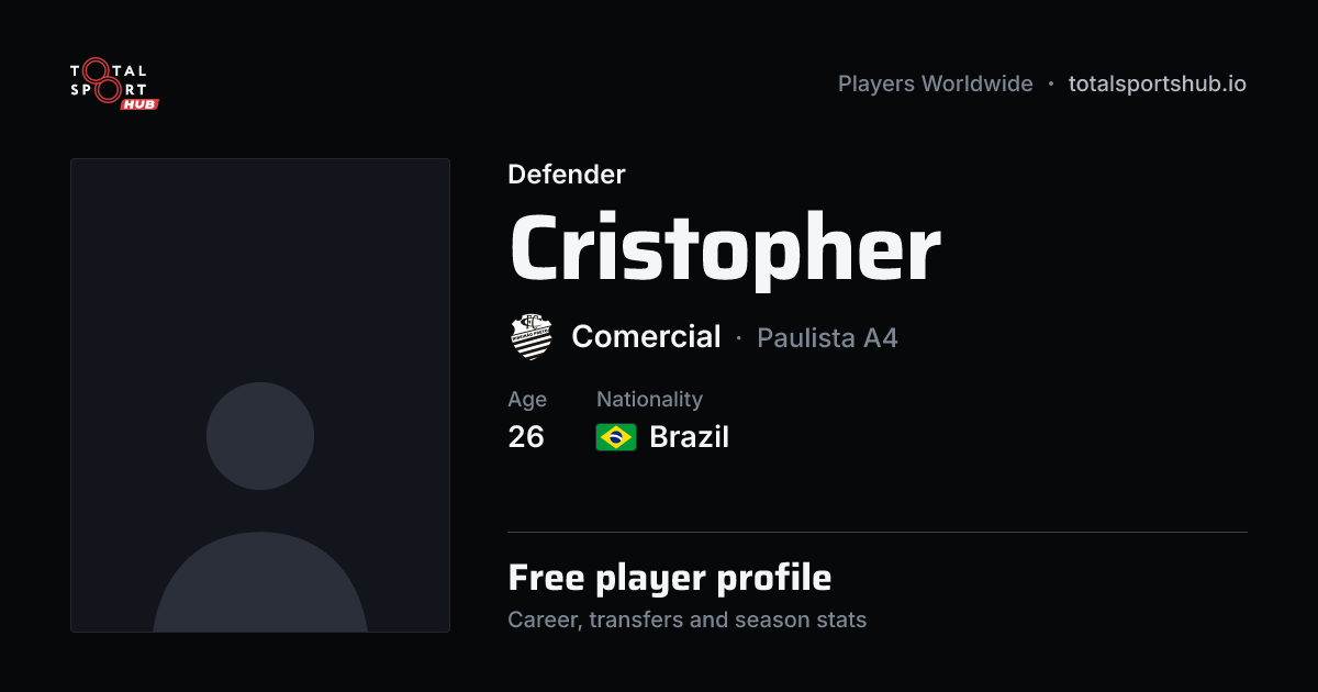 Share card: Cristopher — Defender, Comercial