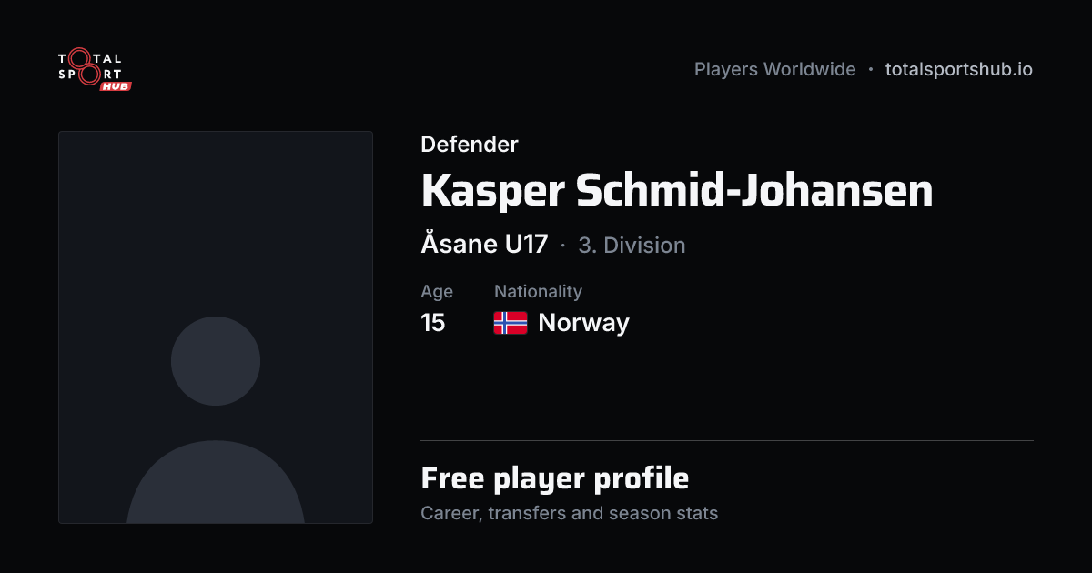 Share card: Kasper Schmid-Johansen — Defender, Åsane U17