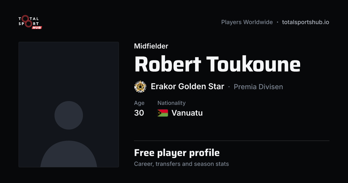 Share card: Robert Toukoune — Midfielder, Erakor Golden Star