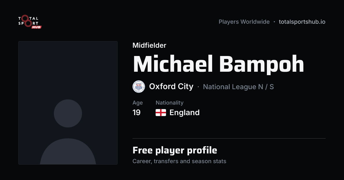 Share card: Michael Bampoh — Midfielder, Oxford City