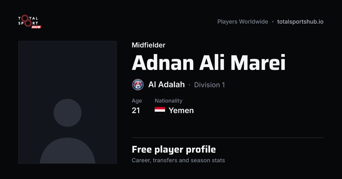 Share card: Adnan Ali Marei — Midfielder, Al Adalah